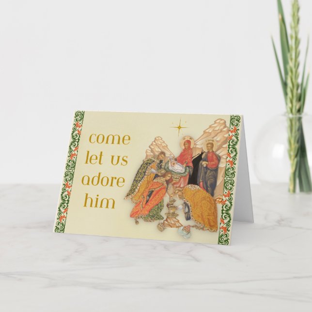 Come Let Us Adore Him Thank You Card (Front)