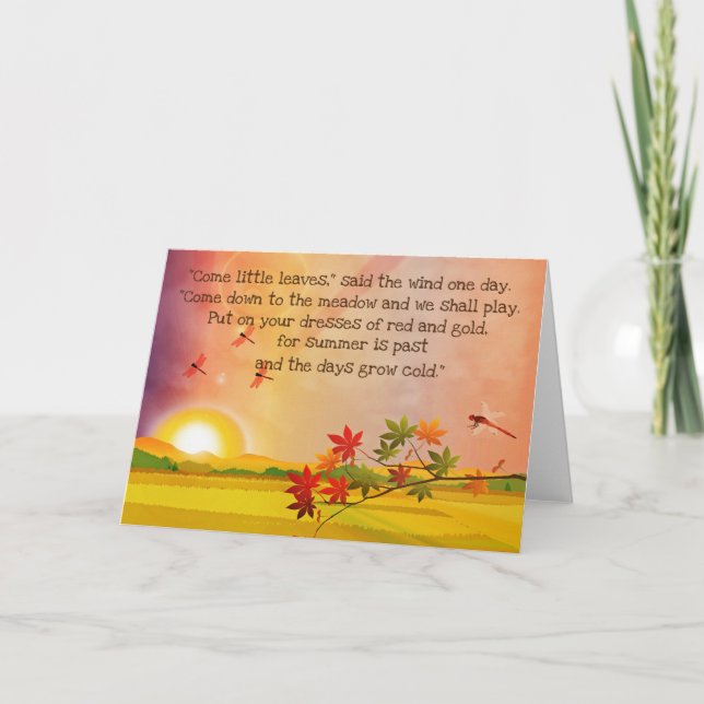 Come Little Leaves Verse Thank You Card (Front)