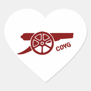Come On You Gunners COYG Heart Sticker