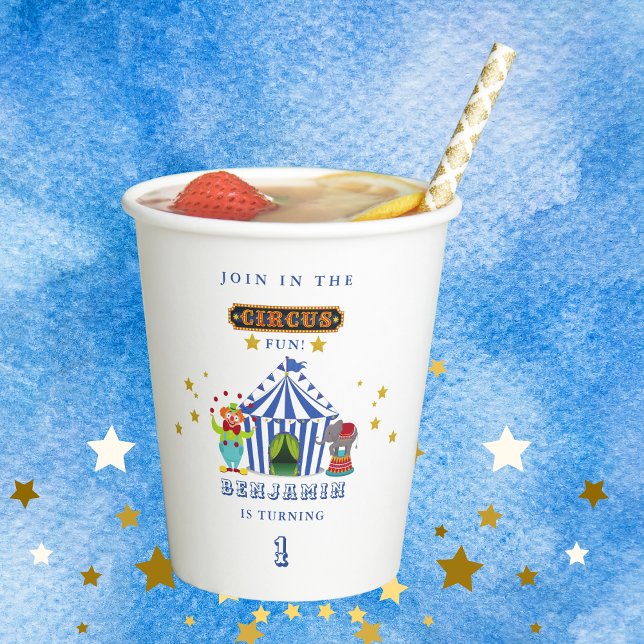 Come One Come All Big Top Circus 1st Birthday Paper Cups (Creator Uploaded)