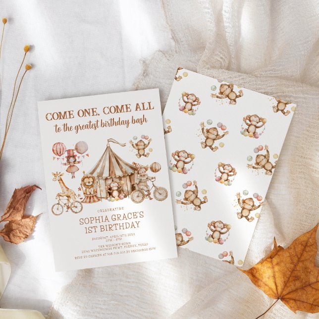 Come One Come All Carnival Party Circus Birthday Invitation (Creator Uploaded)