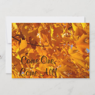 Come One Come All Invitations Autumn Leaves Golden