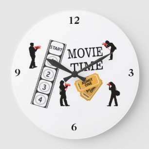 Come One Come All It's Movie Time Large Clock