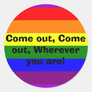 Come out! classic round sticker