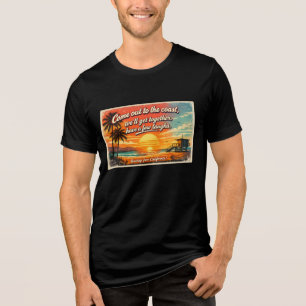 Come Out to the Coast Men's Bella+Canvas Dark Tri-Blend Shirt