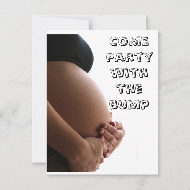 Come party with the bump baby shower invitation (Front)