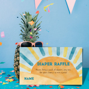 Come Son Blue Ray Sunshine Baby Shower Diaper Game Enclosure Card