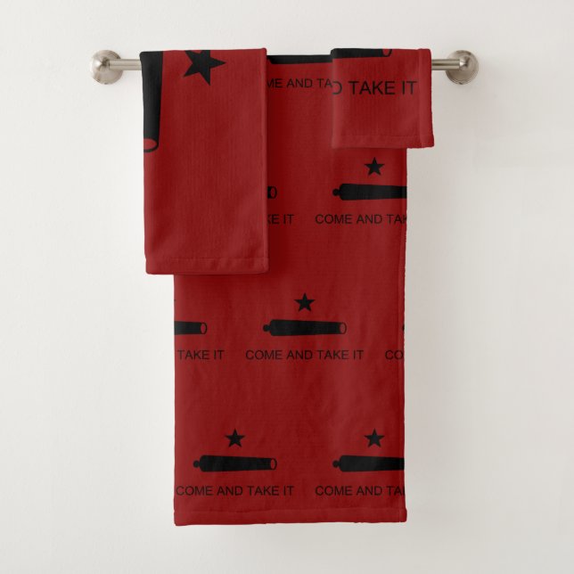 Come & Take It! Texas State battle Flag Bath Towel Set (Insitu)