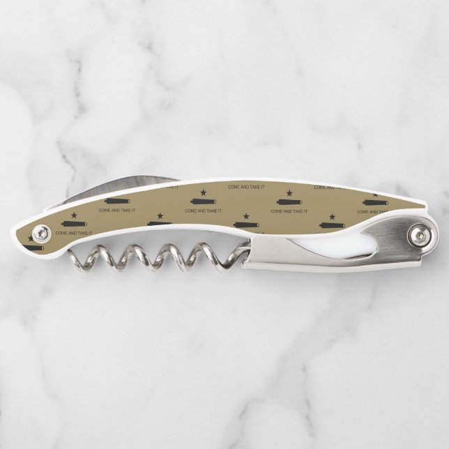 Come & Take It! Texas State battle Flag Corkscrew (Back)