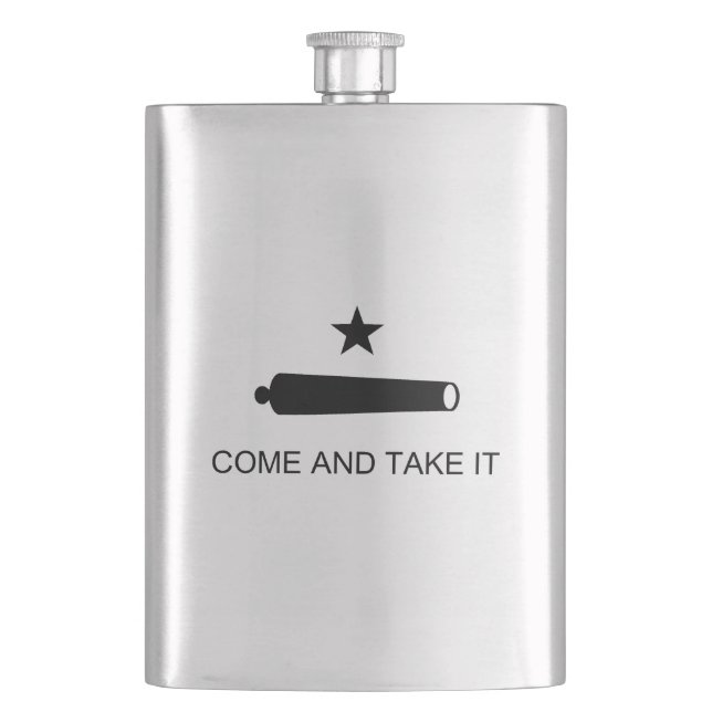 Come & Take It! Texas State battle Flag Hip Flask (Front)