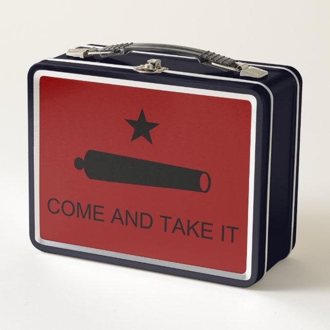 Come & Take It! Texas State battle Flag Metal Lunch Box (Front)