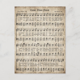 Come, Thou Fount Vintage Hymn Postcard