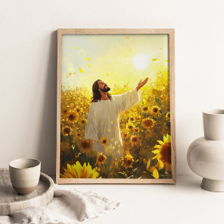 Come to His Light _ Sunflower Poster Bible Verse 