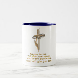 Come to me al ye that are Two-Tone coffee mug