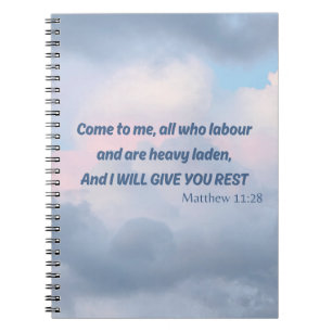 Come to me...... Bible verse Christian typography Notebook