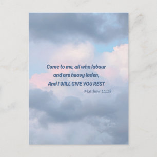 Come to me...... Bible verse Christian typography Postcard