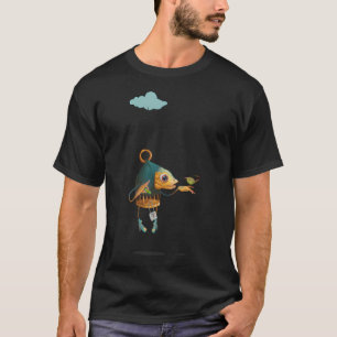 Come To My Jail Whimsical Floating Bird Cage Art T-Shirt