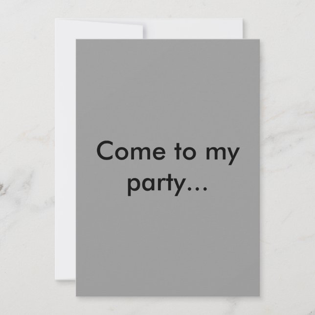 Come to my party...or DIE. Invitation (Front)