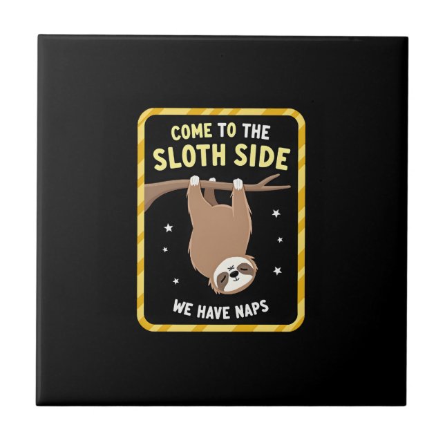 Come To The Sloth Side T-Shirt - Funny Sloth Pun ( Ceramic Tile (Front)