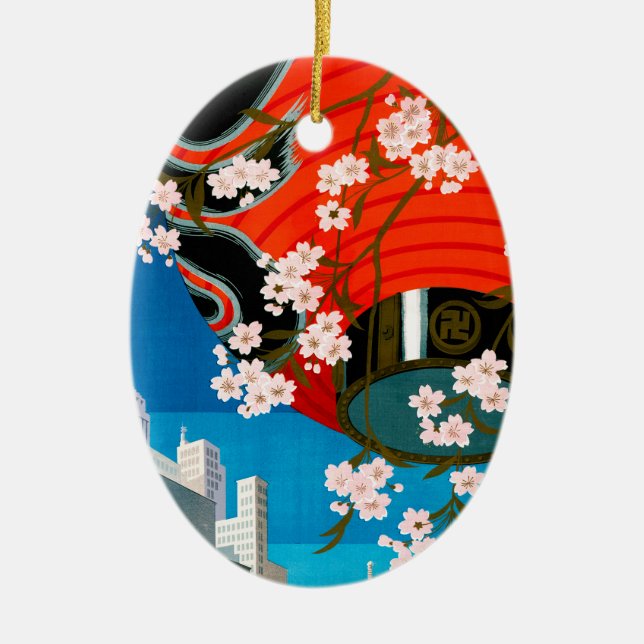 Come to Tokyo Ceramic Tree Decoration (Front)
