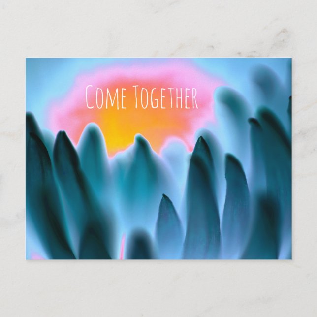 "Come Together" Floral Print Postcard (Front)