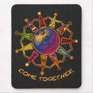 Come Together People | black splatter Mouse Pad