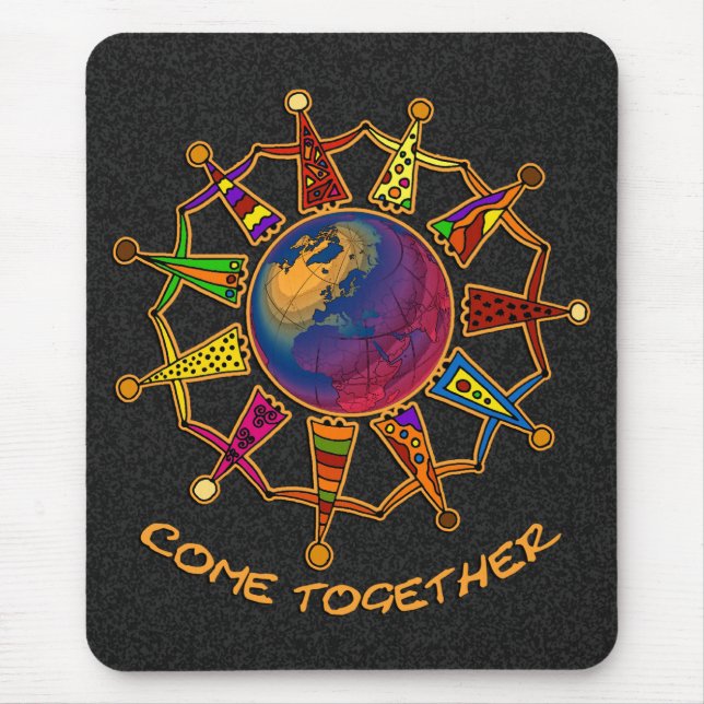 Come Together People | black splatter Mouse Pad (Front)