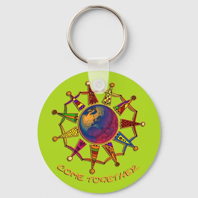 Come Together People | light green Key Ring (Front)