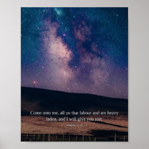 Come Unto Me — Matthew 11:28 Art Poster