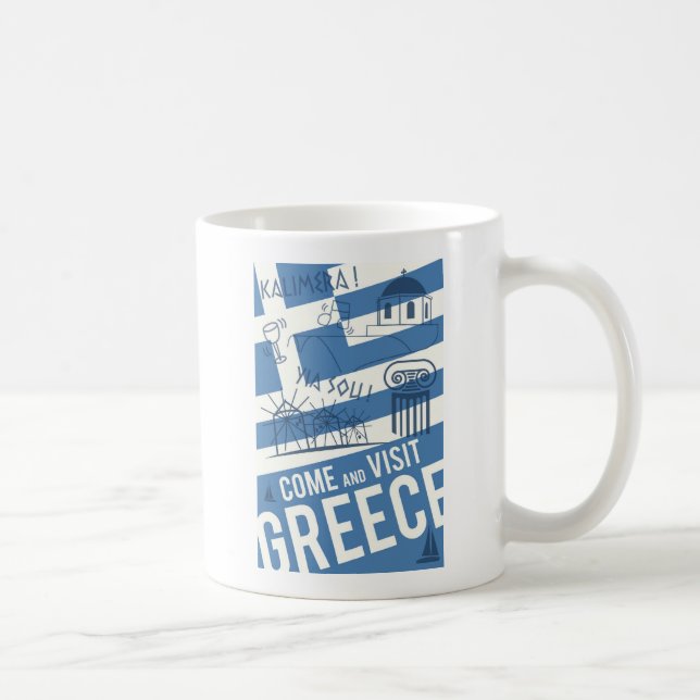 Come Visit Greece Coffee Mug (Right)