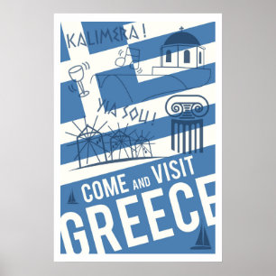 Come Visit Greece Poster
