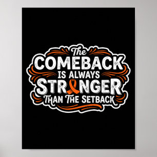 Comeback- Kidney Cancer Awareness Supporter Ribbon Poster