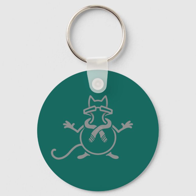 Comedian Cat Key Ring (Front)