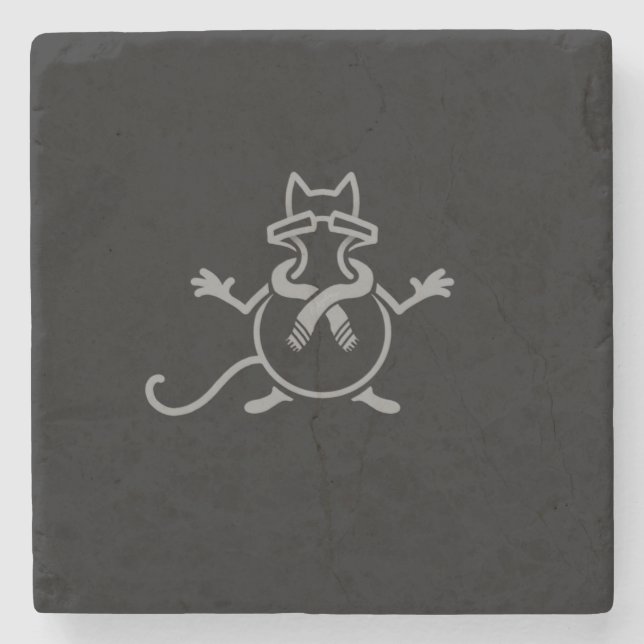 Comedian Cat Stone Coaster (Front)