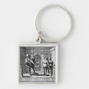 Comedians at the theatre of Hotel de Bourgogne Key Ring