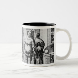 Comedians at the theatre of Hotel de Bourgogne Two-Tone Coffee Mug