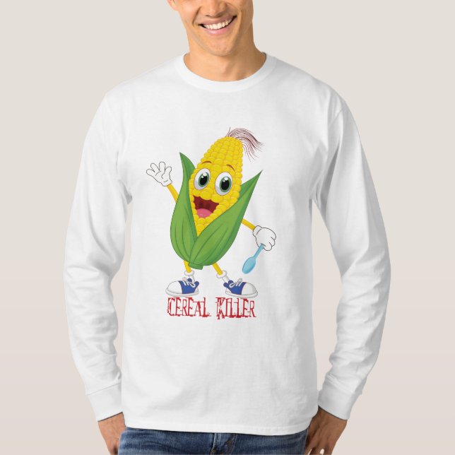 "Comedic Character Spoon: Funny Cereal Attack Tee (Front)