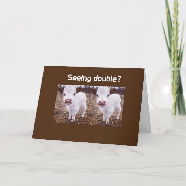COMEDIC COWS SAY "HAPPY BIRTHDAY" CARD (Front)