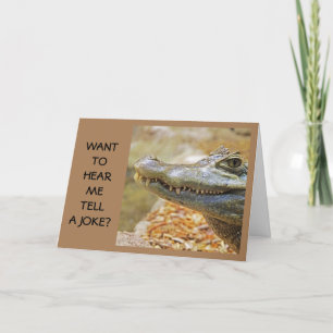 "COMEDIC CROCODILE" SAYS HAPPY BIRTHDAY TO YOU CAR CARD
