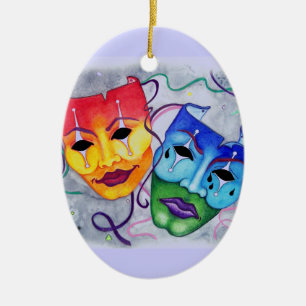 Comedy and Tragedy Ceramic Ornament