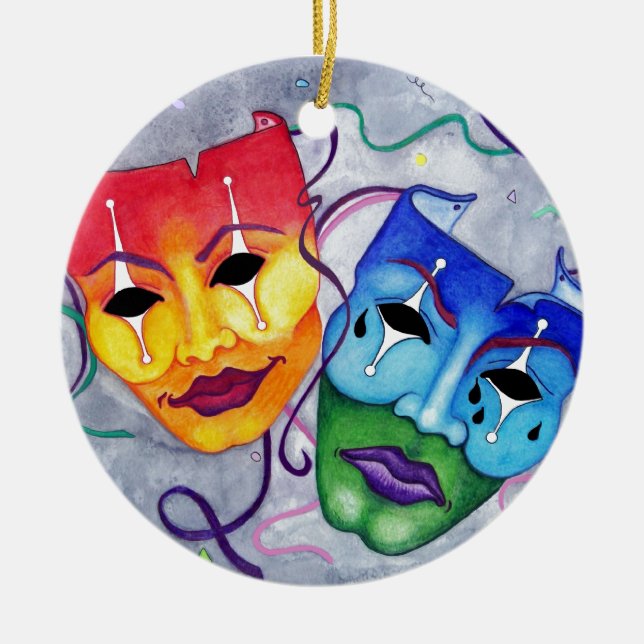Comedy and Tragedy double sided Ornament (Front)