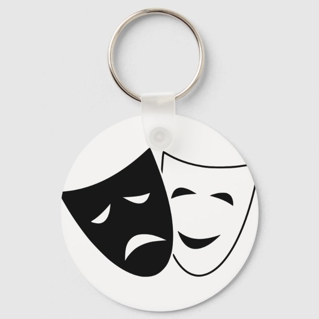 Comedy And Tragedy Mask Key Ring (Front)