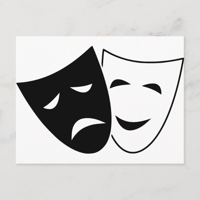 Comedy And Tragedy Mask Postcard (Front)