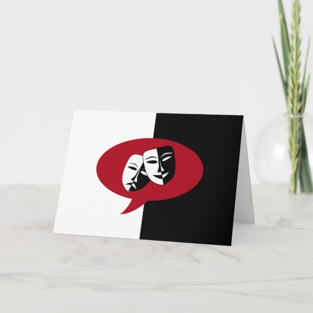 Comedy and Tragedy Masks Card (Front)