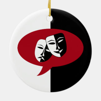 Comedy and Tragedy Masks Ceramic Ornament