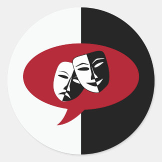 Comedy and Tragedy Masks Classic Round Sticker