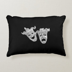 Comedy and Tragedy Silver Theatre Decorative Cushion