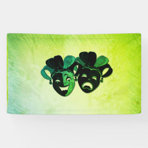 Comedy and Tragedy Theatre Design Green Banner