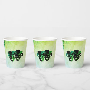  Comedy and Tragedy Theatre Design Green Paper Cups