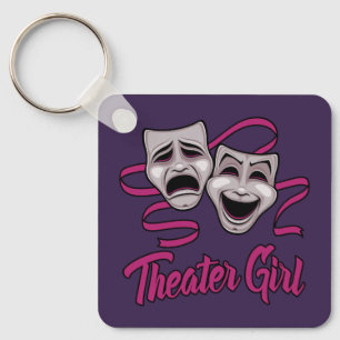 Comedy And Tragedy Theatre Girl Key Ring